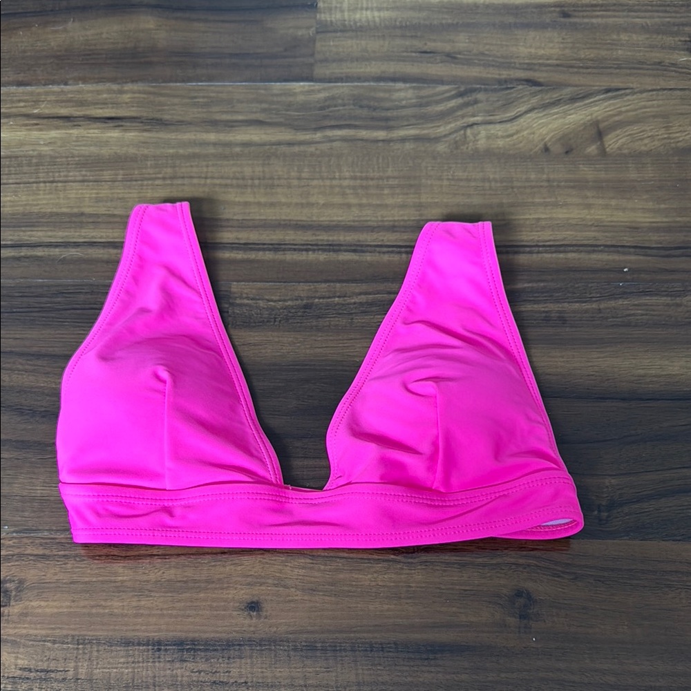 SHEIN Pink Minimalist Bikini Top